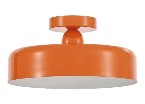 VILUXY Vintage Semi-Flush Mount Ceiling Light Fixture Orange Brush 
