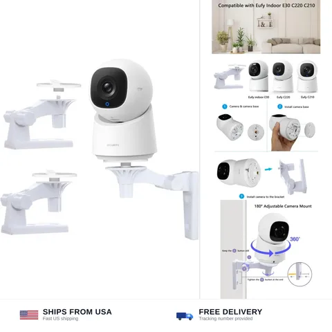 Camera Wall Mount Compatible with Eufy Indoor Cam E30/Eufy C220/C210, Baby Mo...