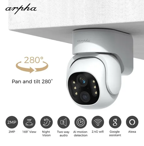 ARPHA 2MP Wireless Security Camera Outdoor Night Vision Pan & Tilt Motion Detect