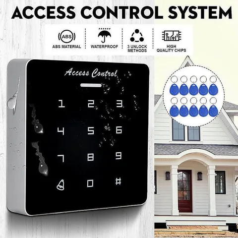 Electric Door Access Control System Kit Set RFID Keypad Password Lock 10 Keyfob