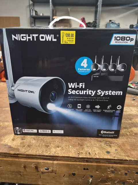 Night Owl Wi-Fi Security System With 4 Surveillance Camera (1080p) New (4901)