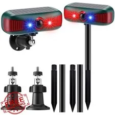 Qualirey 2pc Red Solar Alarm Motion Sensor Siren