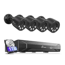 Loocam 2.5K PoE Security IP Camera System 1TB, AI Smart Human/Vehicle Detection