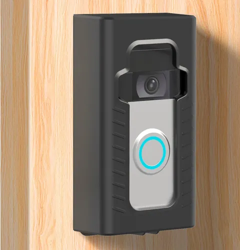 No-Drill Video Doorbell Mount for Ring - Anti-Theft Protective Housing Matte Bla