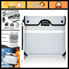 Fireproof Document Bag 6200°F with Lock - 15x11.8" Waterproof Money Pouch, Zippe