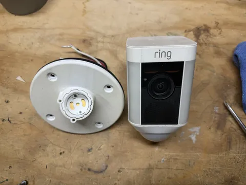 Ring Spotlight Cam Mount Wired Outdoor White Security Camera & Spotlight