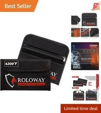 Fireproof Bag Silicone Coated 5 x 8 Inches Water Resistant Money Pouch