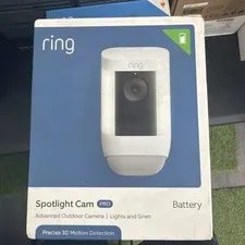 Ring Spotlight Cam Pro Battery White 2K Security Cam Vision