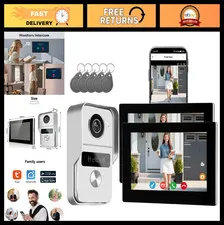 Wired Video Doorbell Intercom System, 1080P Camera, 7" Touch Screen, Night Visio