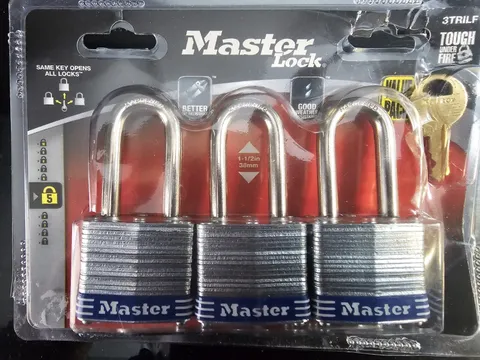 New Master Lock 3-Pack Keyed Alike Laminated Steel Pin Tumbler Padlock 3TRILF