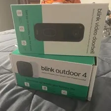 Blink Outdoor 4 Wireless Camera Security System & Blink Video Doorbell BUNDLE