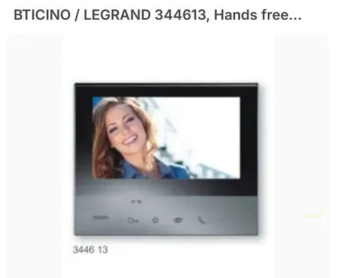 BTicino Video Intercom Indoor Monitor Hands-Free Wired 344613 (MPN 344613)