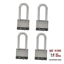 5SSQLJ Stainless Steel Outdoor Padlock with Key, 4 Pack 4 Pack, Keyed-Alike