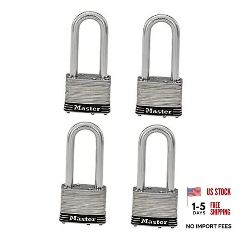 5SSQLJ Stainless Steel Outdoor Padlock with Key, 4 Pack 4 Pack, Keyed-Alike