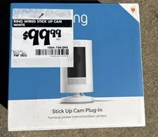 RING Stick Up Cam Plug-In, 1080p HD, Indoor / Outdoor - New Open Box