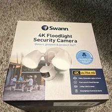 Swann 4K Ultra HD Wi-Fi Outdoor Floodlight Camera 2-Way Audio Siren 32GB