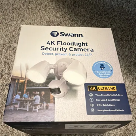 Swann 4K Ultra HD Wi-Fi Outdoor Floodlight Camera 2-Way Audio Siren 32GB