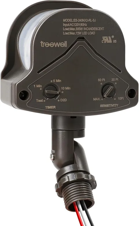 240-Degree Replacement Motion Detector, Adjustable Time & Detection Sensitiity U