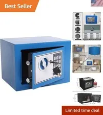 Compact Steel Safe Box with Anti-Theft Alarm & Keypad - Ideal for Home or Office