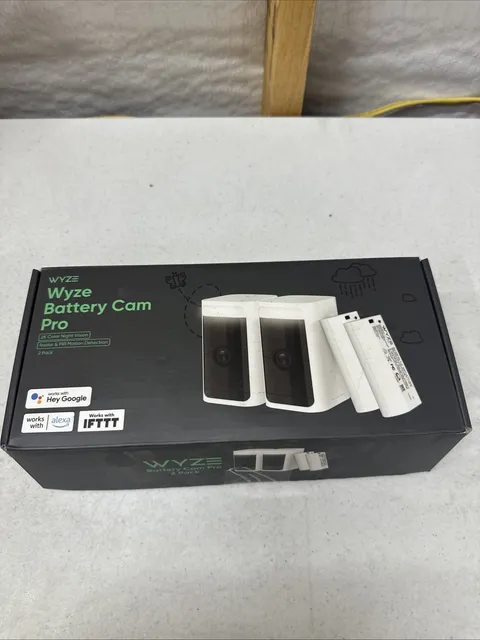 Wyze Battery Cam Pro 2-Pack - 2K HDR Wireless Cameras w/ Mounts  Open Box