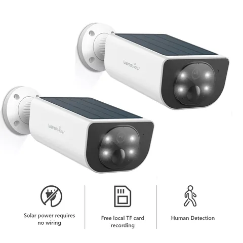 Wansview S1 Solar Powered Outdoor Wireless Security Camera 2K Rechargeable IP65