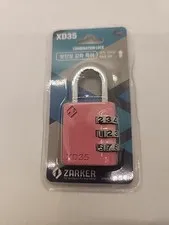 ZARKER XD35 Padlock- 3 Digit Combination Lock for Gym, Sports, School Pink