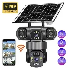 Solar Battery Powered Wireless WiFi Home Security Camera System Outdoor Pan/Tilt
