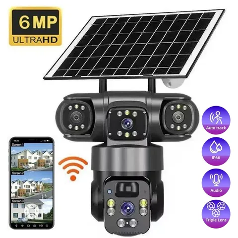Solar Battery Powered Wireless WiFi Home Security Camera System Outdoor Pan/Tilt