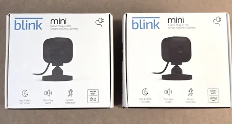 Blink Mini Smart Security Camera HD 1080p Indoor Plug-In BCM00300U - Qty 2