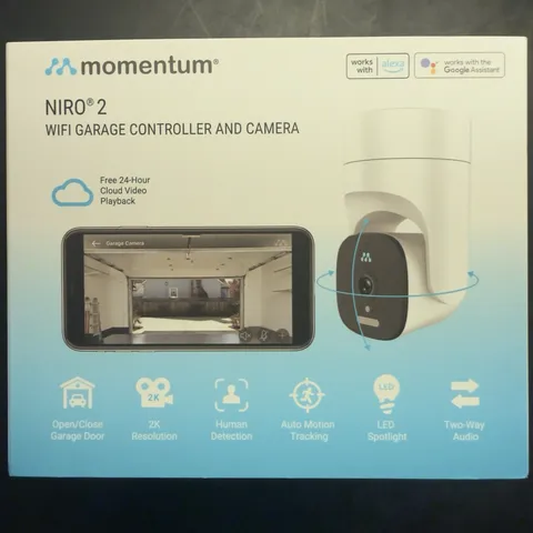 Momentum NIRO 2 WiFi Camera & Garage Controller - 24hr Playback - Night Vision