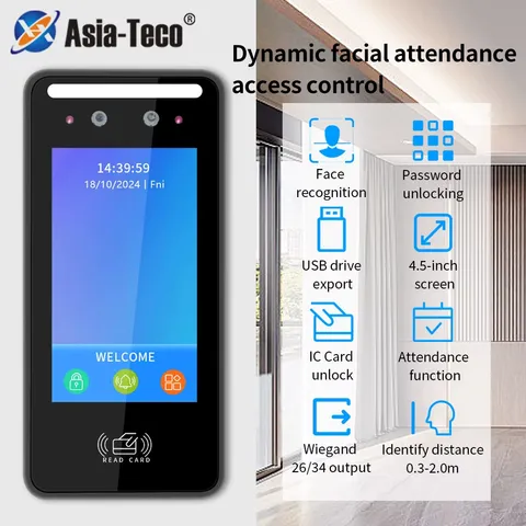 Wall Mount Dynamic facial recognition attendance andaccess control machine 1000 
