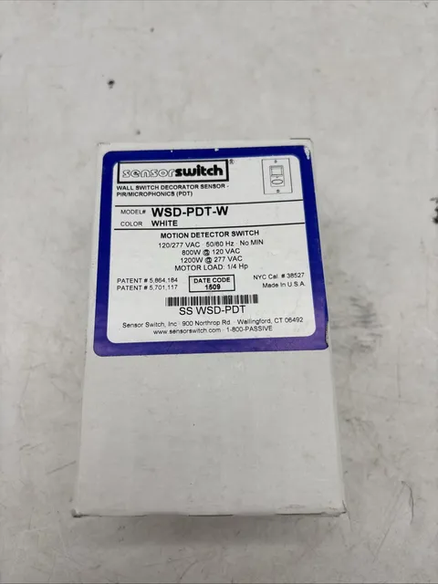 SensorSwitch WSD PDT WH Motion Detector Switch 120/277 VAC