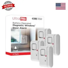Personal Security Window and Door Alarm, 4 Pack, DIY Protection, Burglar Aler...