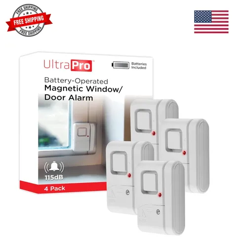 Personal Security Window and Door Alarm, 4 Pack, DIY Protection, Burglar Aler...