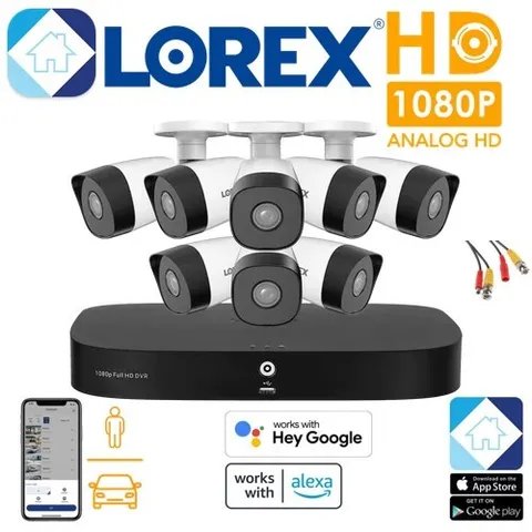 Lorex 1080p HD 8-Channel 1TB DVR Security System 8 CVI Bullet Camera D24281-2NB8