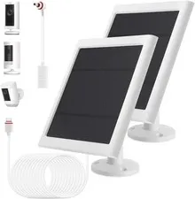 IP65 Solar Panel Outdoor for Ring Cameras (White 2P) Spotlight Cam Plus/Pro