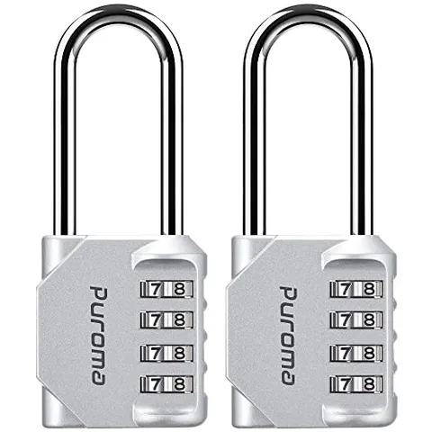 Puroma 4-Digit Combination Padlock, Waterproof Outdoor Lock for Gym Locker