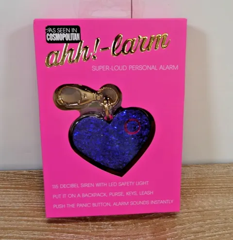 BlingSting Ahh!-larm Blue Glitter Heart 115 Decibel Alarm Light 