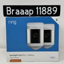 Ring Spotlight Cam Plus Camera Indoor/Outdoor Wireless Pack of 2 Battery NEW