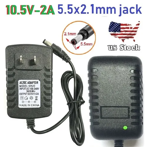 10.5V 2A 2000mA AC Adapter to DC Power Supply Charger Cord 5.5x2.1mm US plug