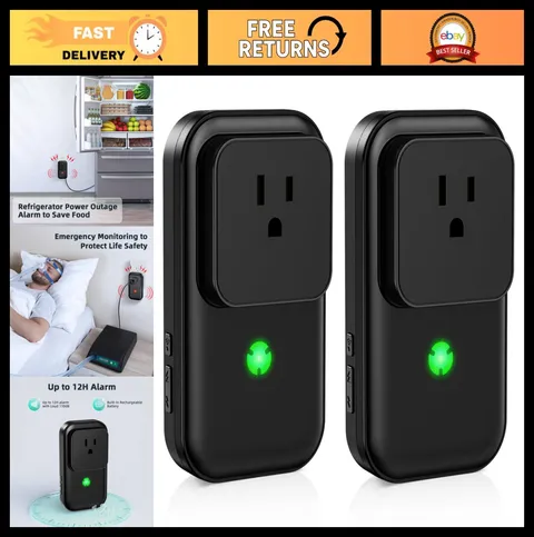 Freezer Power Outage Alarm 2 Pack - 7 Sirens, Power Failure Alert System