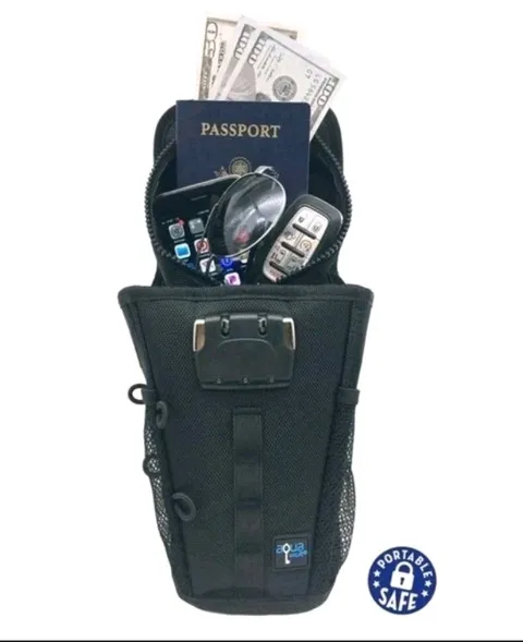 AquaVault FlexSafe Portable Travel Safe-Anti-Theft Slash/Water-Resistant Bag-NEW