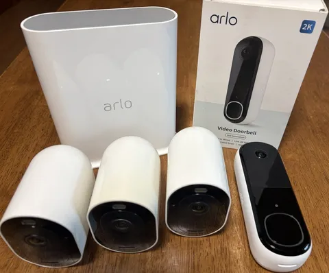 Arlo Pro 3 VMS4340P-100NAS 2K Camera System w/Base Station & 2K Doorbell Camera