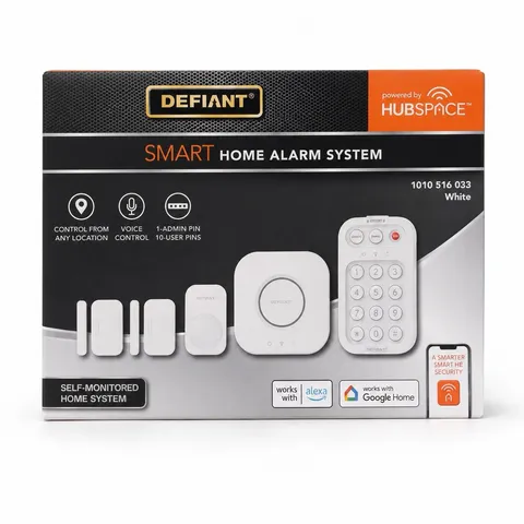 Defiant 1010 516 033 Smart Home Alarm System Wi-Fi Voice Control White Kit