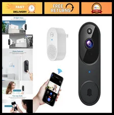 Wireless Wi-Fi Video Doorbell Camera, Two-Way Audio, AI Motion Detection, Night