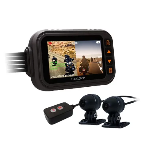 3" 1080P Screen Waterproof Motorcycle Dash Cam Camera Dual Lens Driving Recorder