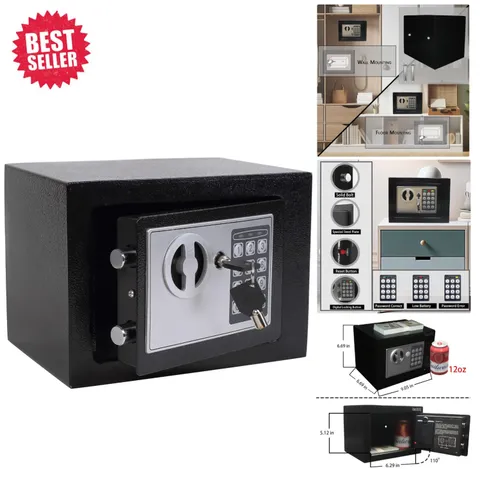 Compact Electronic Safe Box with Keypad - Secure Jewelry & Cash Storage