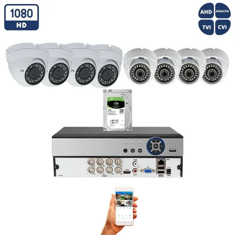 Evertech 8 Channel 1080p Day Night Outdoor Complete CCTV Security Camera System
