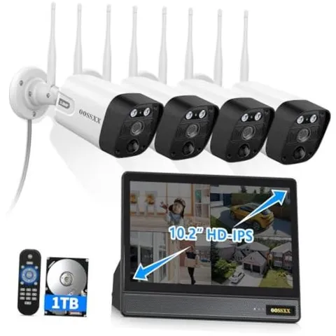 (2026 Updated) 5MP Wireless Security Camera System 4Cams-1TB with 10" Monitor