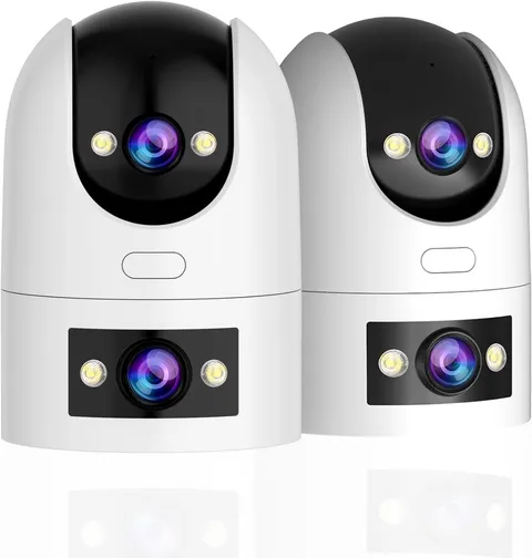 2K Dual Lens Indoor Outdoor Security Camera, 5Ghz/2.4Ghz Wifi Pet Camera with PT